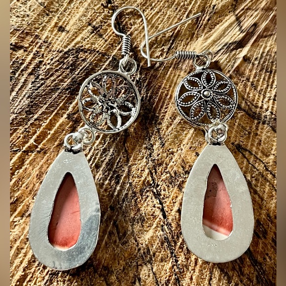 Reddish-Brown Mookaite Earrings 2 1/4” - Picture 5 of 5